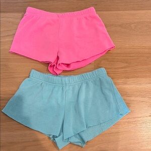 Katie J NYC Pink and Blue Athletic Sweat Shorts Tween Large